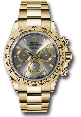 Replica Rolex Yellow Gold Cosmograph Daytona 40 Watch 116508 Steel Index Dial